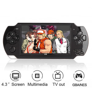 Consola de videojuegos X6 jugador para PSP Juego Handheld del juego retro de 4,3 pulgadas de la pantalla MP4 de la cámara del jugador del juego de atención al jugador, vídeo, E-libro