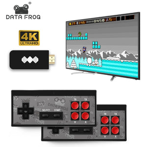 Data Frog USB Wireless Handheld TV Consola de videojuegos Construido en 600 Juego clásico Mini consola de video de 8 bits Soporte Salida AV / HDMI